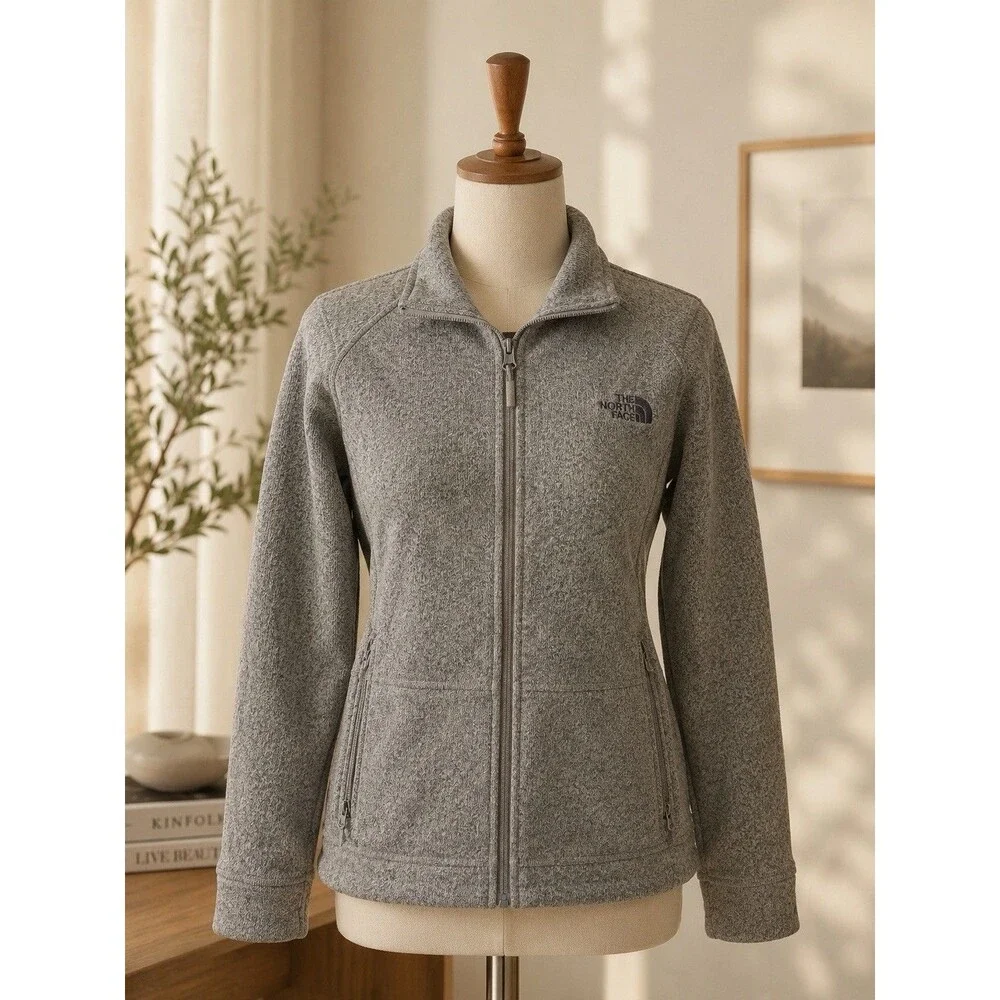 The North Face Men’s Large Heathered Gray Sweater Fleece Full Zip Jacket